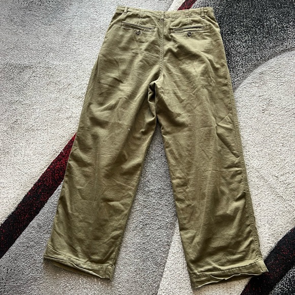 Free People Khaki Green Wide Leg Baggy Pants - Picture 3 of 3